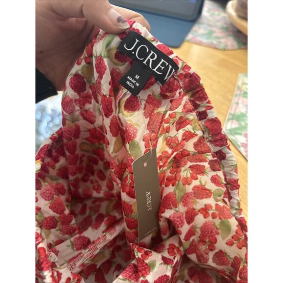 J. Crew Cotton voile beach pant in raspberry print NWT Size M $98 - Picture 3 of 6